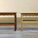 Pair of Vintage Danish Oak Bedside Tables with Drawer & Shelf, Kjærnulf style