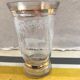 Pair Old Glass Vase Moulded Gold Decor AMORA - Vintage Geometric Design
