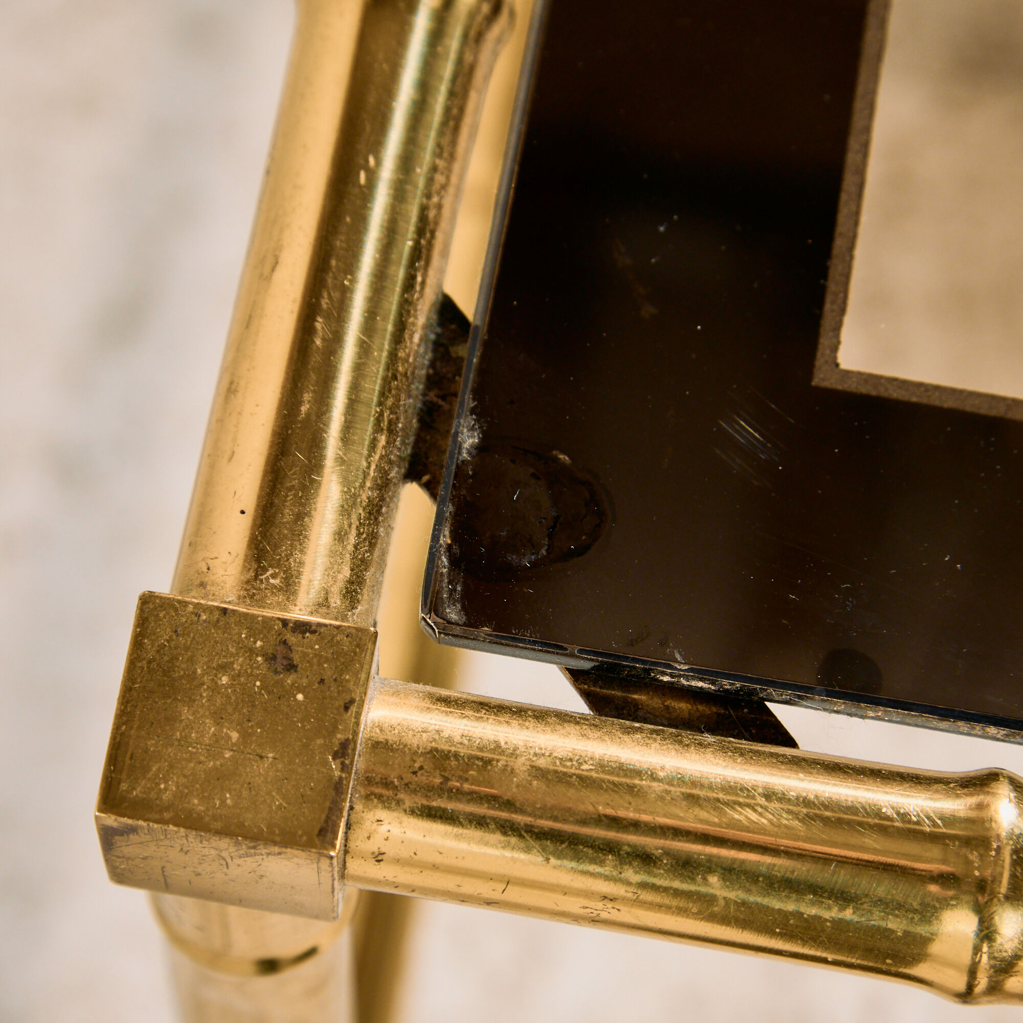 Brass coffee table, set of 3
