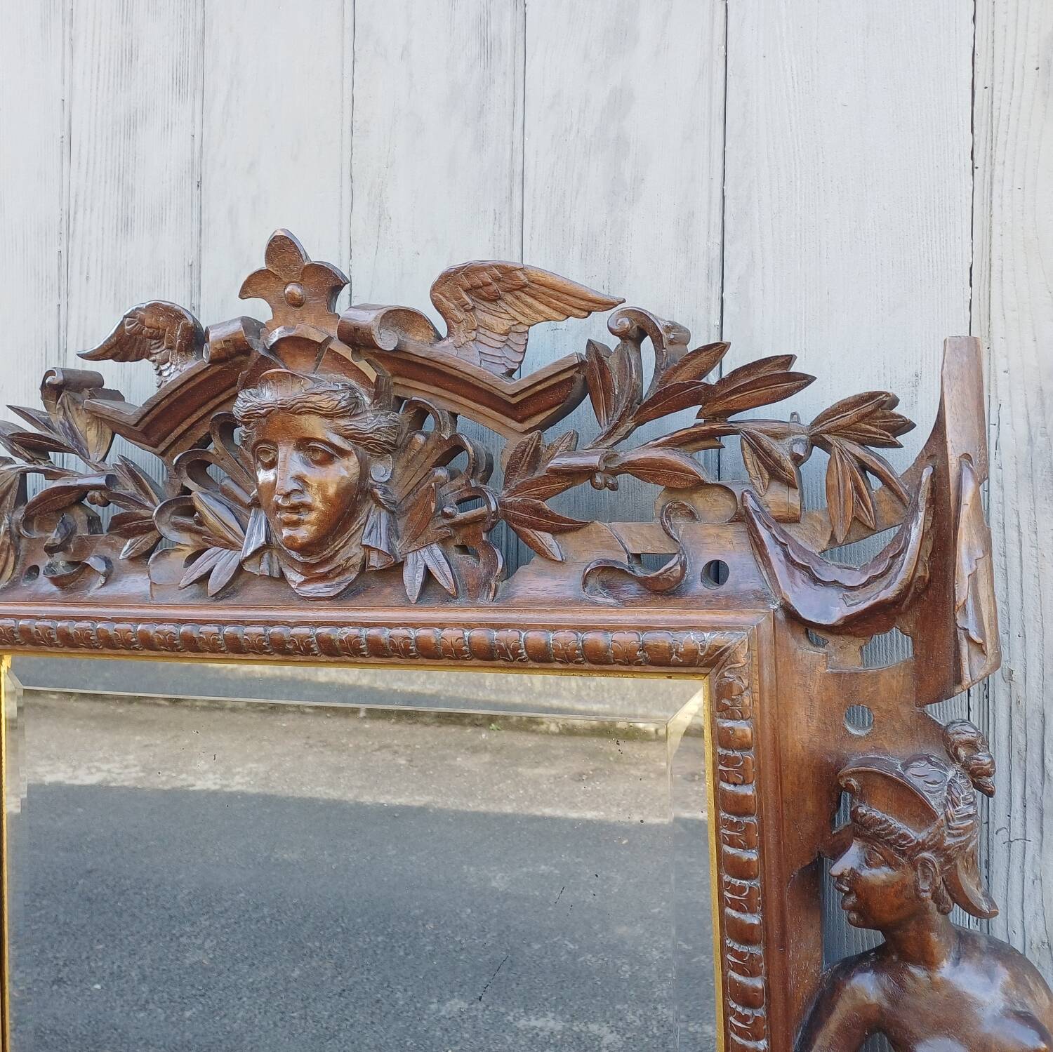 Mirror from an ancient castle, carved in Neo-Renaissance style.