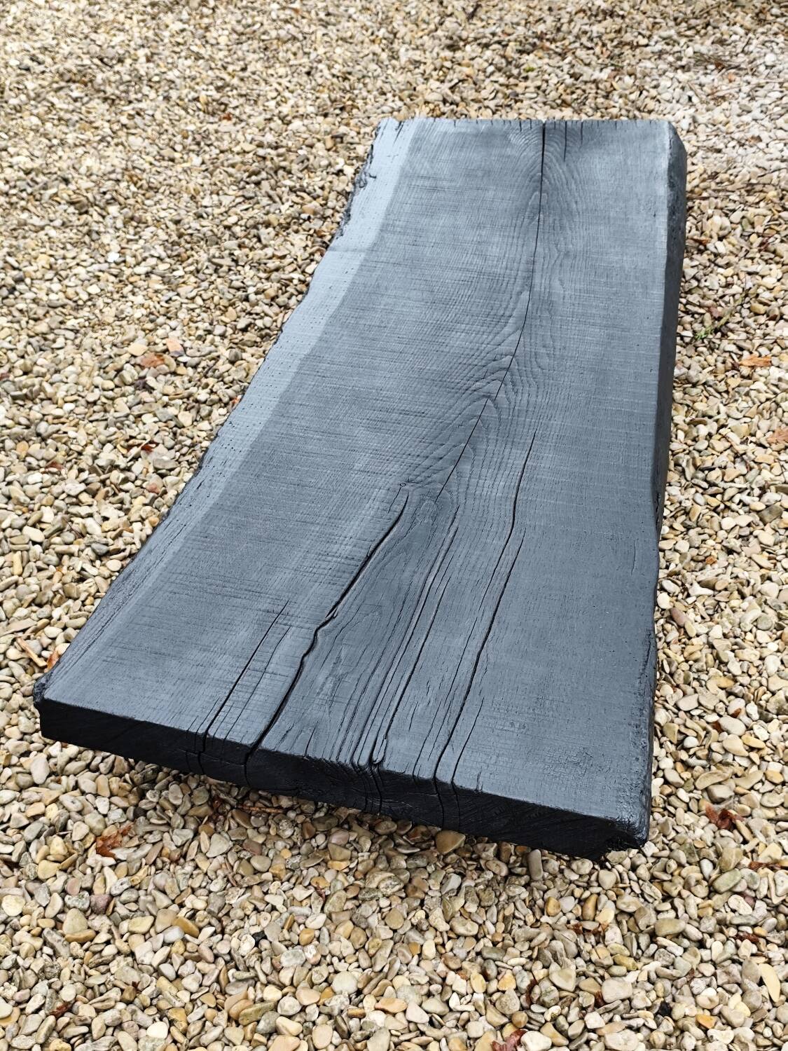 Wabi sabi burnt wood coffee table