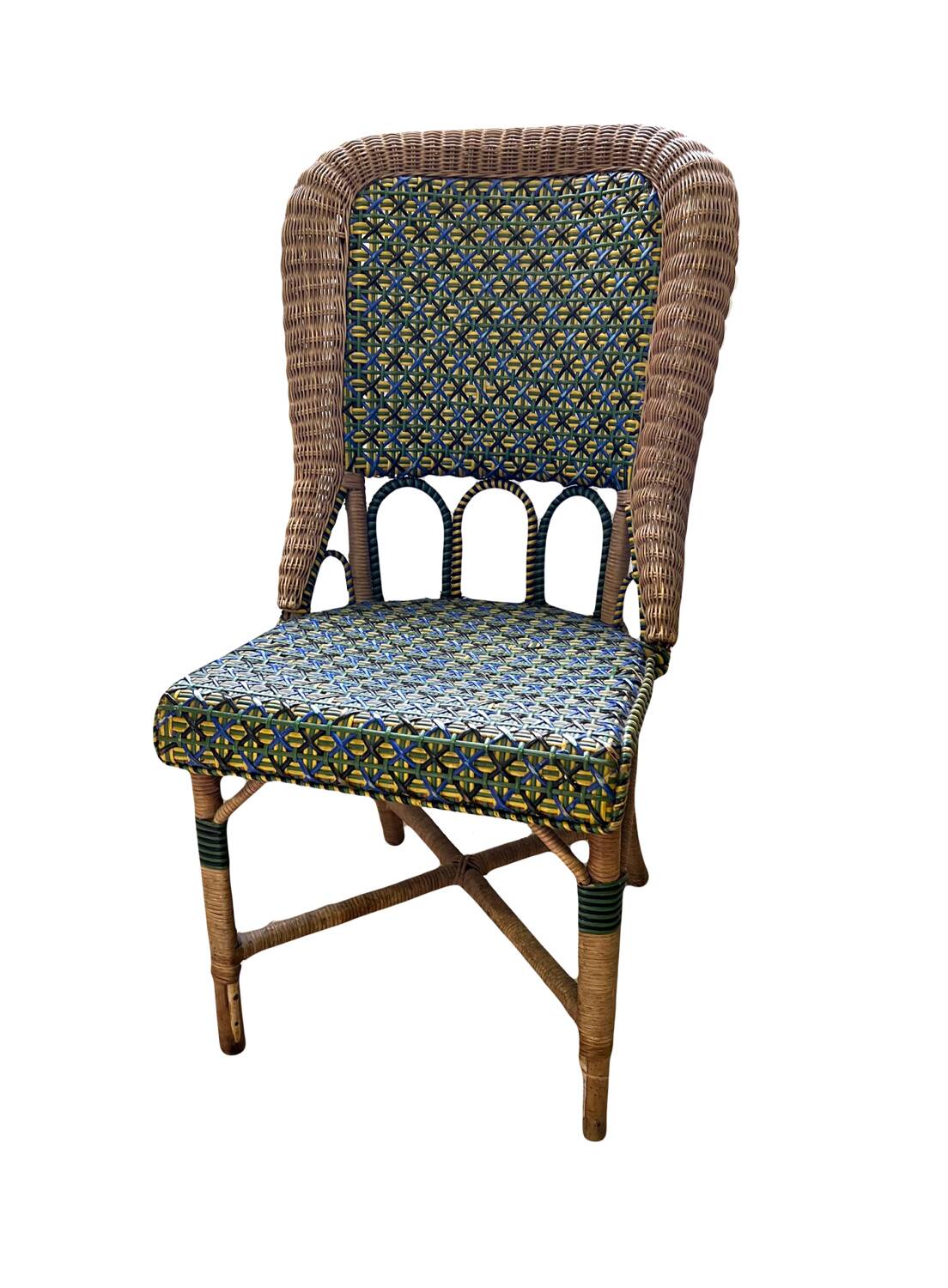 4 vintage rattan and bamboo chairs