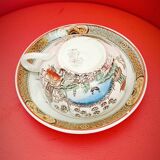 4 Badonviller tea cups with saucers, Tokio model + milk jug.
