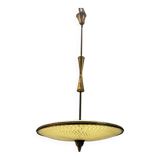 Vintage Bronze & Glass Light Pendant Light, 1950s