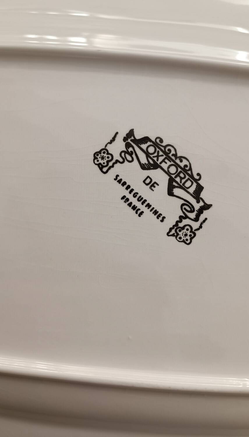 Rectangular platter, Oxford Sarreguemines model