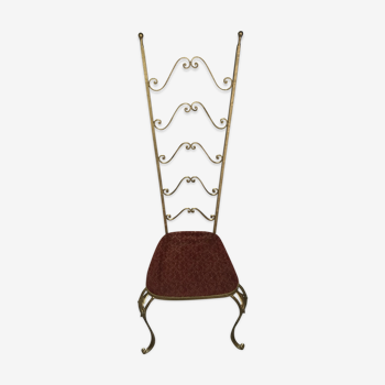 Golden wrought iron chair, Pierre Luigi Colli