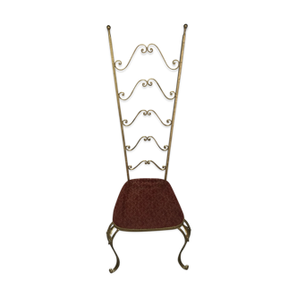 Golden wrought iron chair, Pierre Luigi Colli