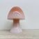 Peil & Putzer pink glass mushroom table lamp, 1970s