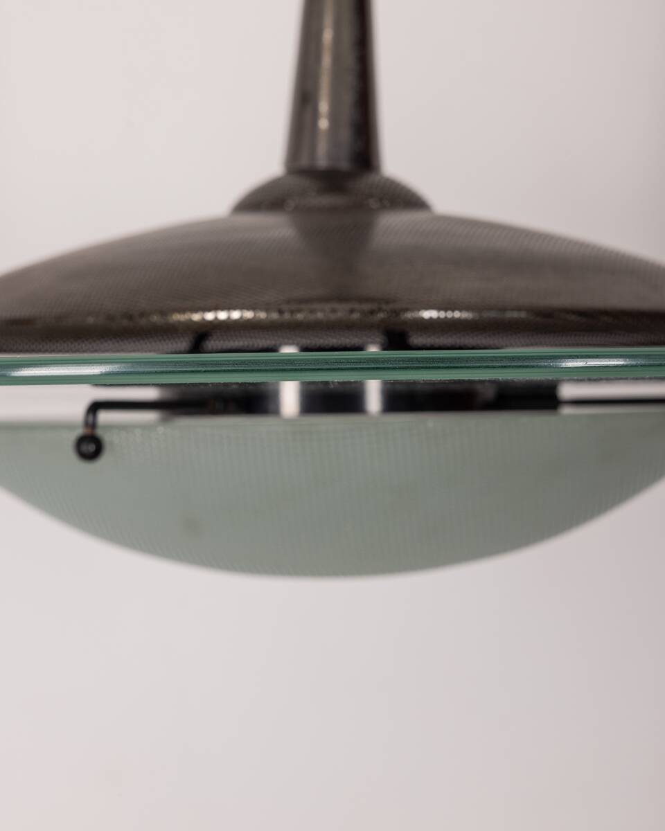 Vintage 60's chandelier in glass and crystal italian design