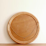 Large round mirror rattan bamboo, 50's