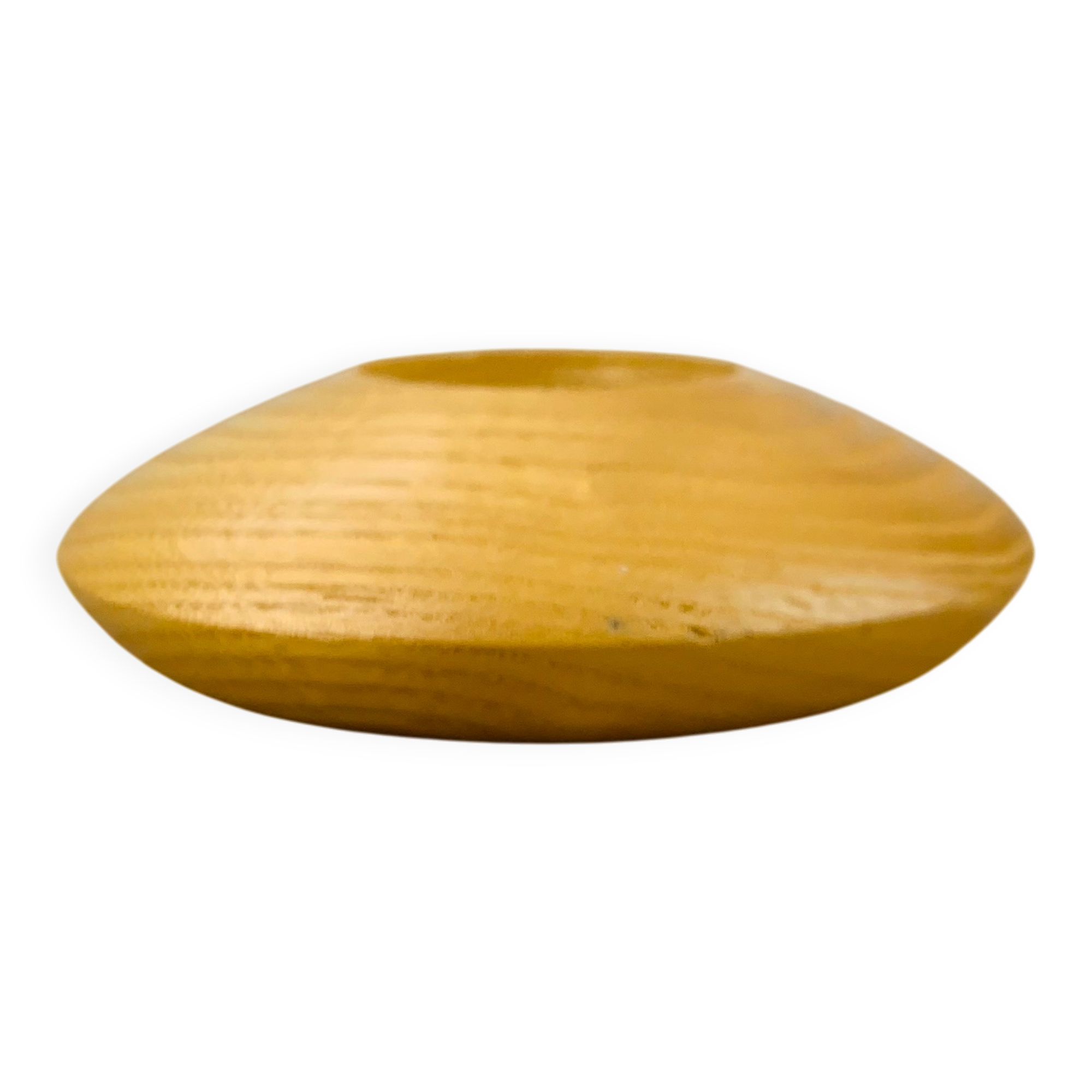 Scandinavian style wooden saucer candle holder