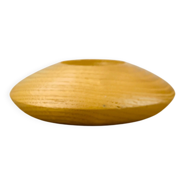 Scandinavian style wooden saucer candle holder