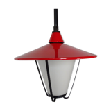 Hanging metal lantern and opaline 60s