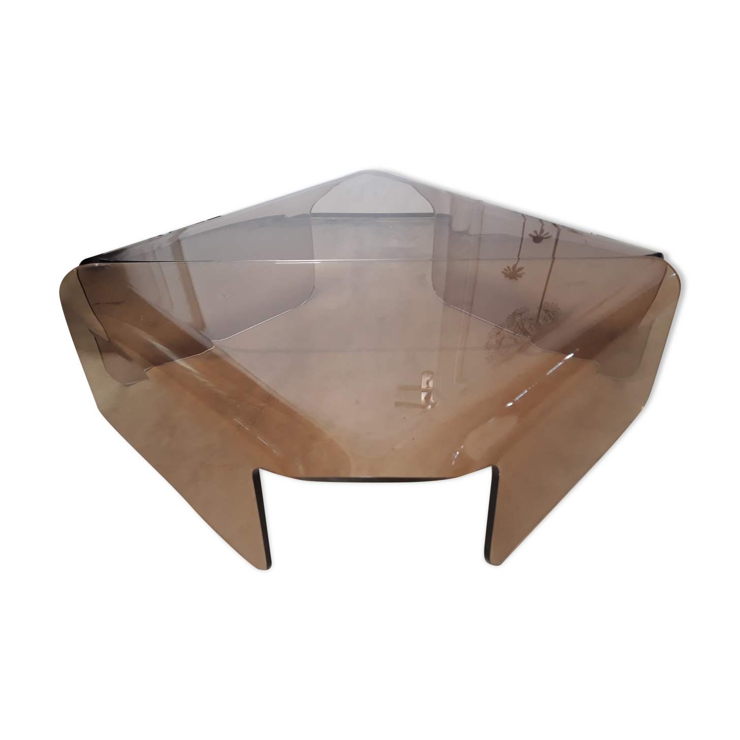 Smoked plexiglas coffee table