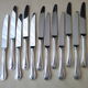 Box of 12 table knives in stainless steel and silver metal
