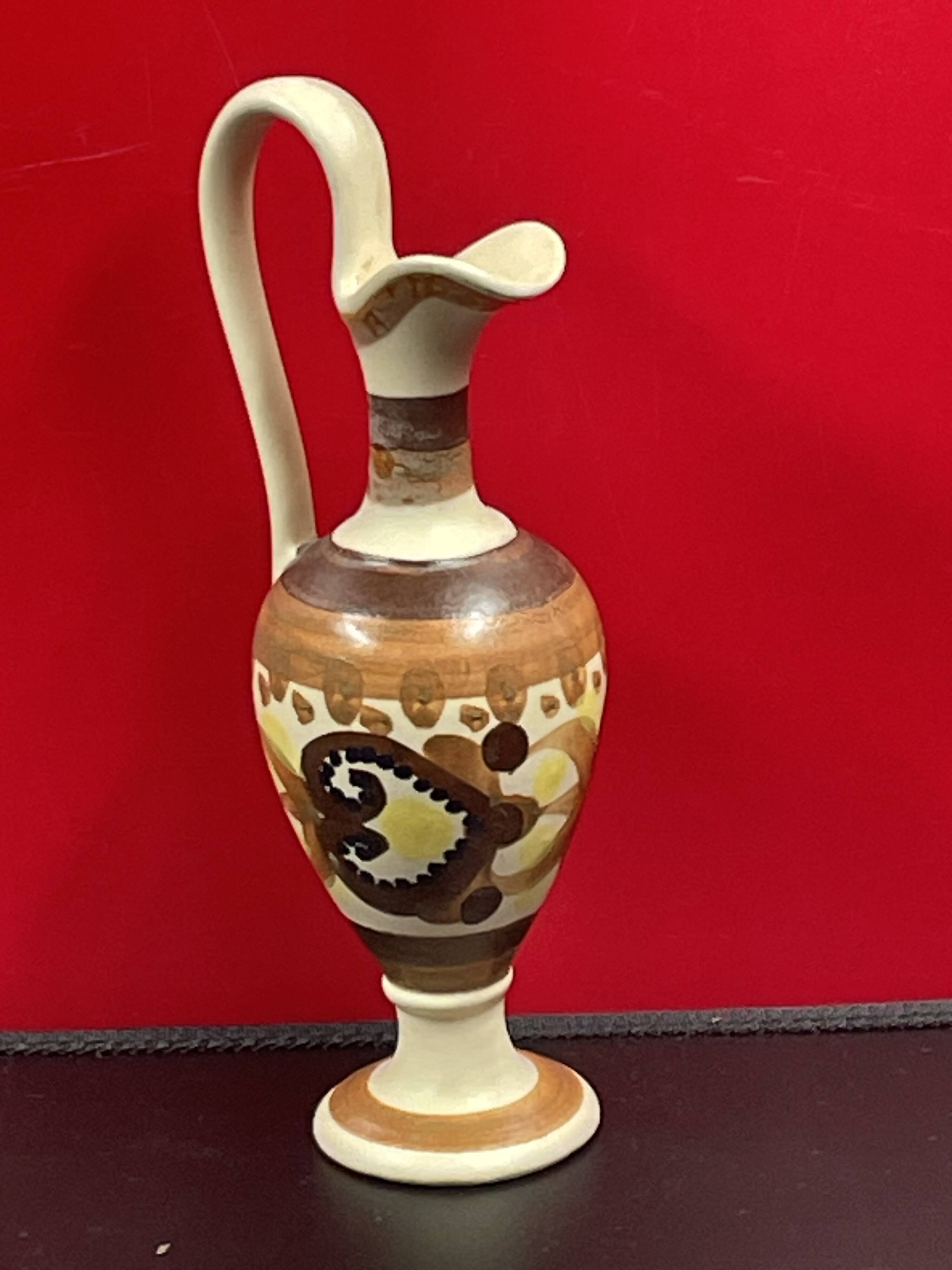 ewer soliflore vase in Quimper earthenware 19 cm