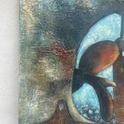 Oil, acrylic? composition on canvas, signed Christian Amel 73