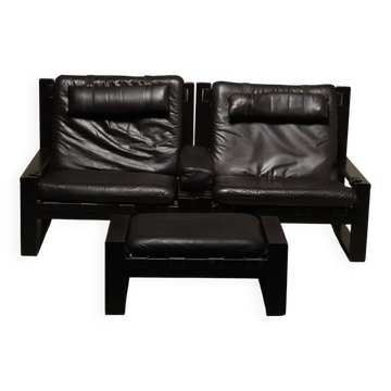 Ensemble de salon brutaliste modulaire par Sonja Wasseur années 1970
