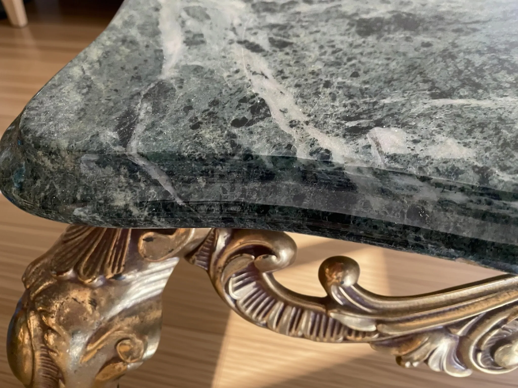 1960s marble and metal coffee table