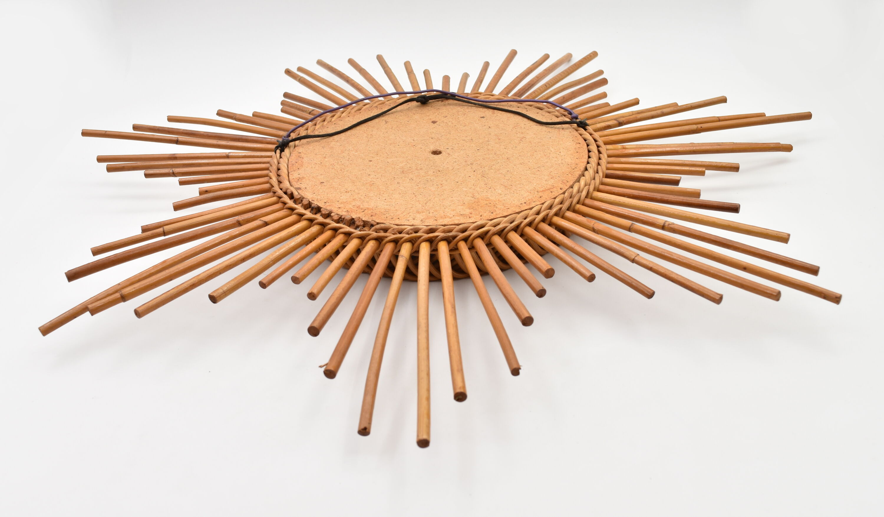 Vintage Sun rattan mirror 68cm