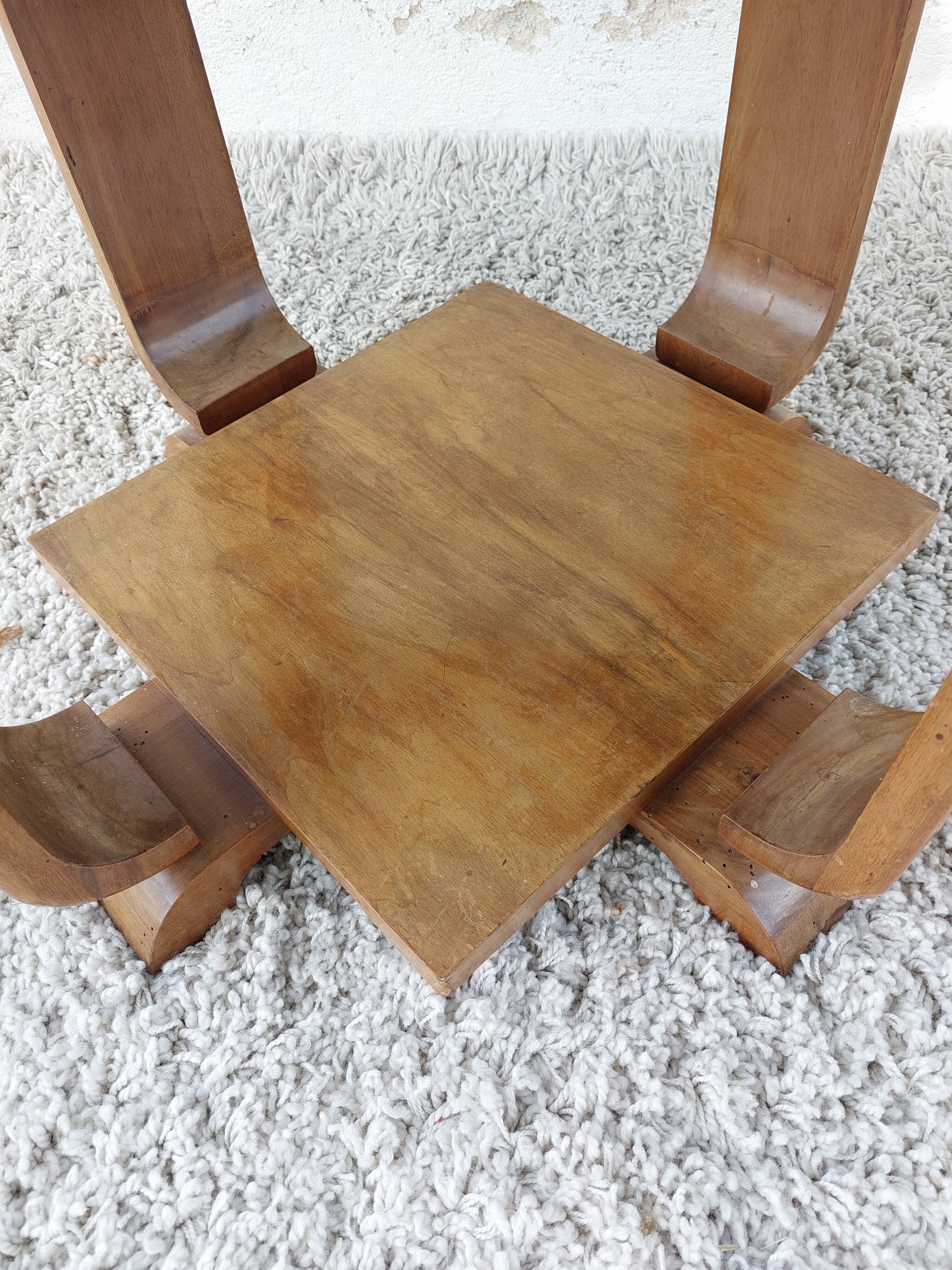 Square art deco pedestal table
