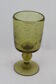 Bougeoir à pied en verre bullé de Biot vert
