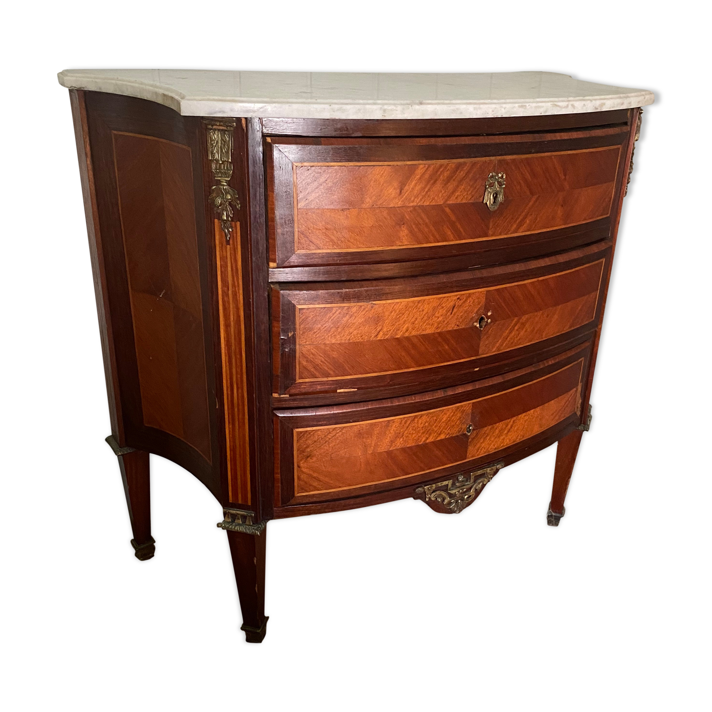 Wooden dresser marble tray