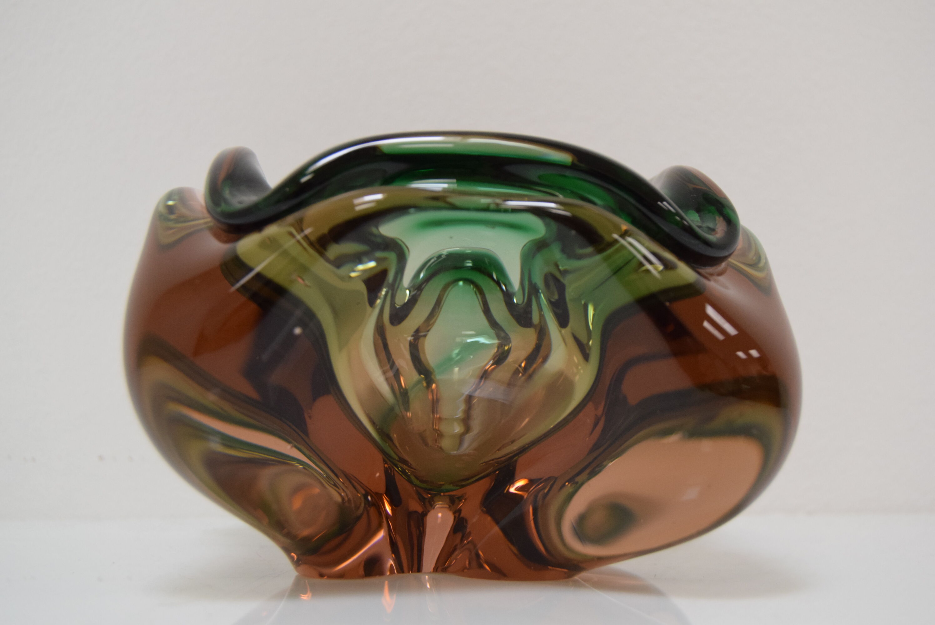 Mid-century Ashtray from Metallurgical Glass,by Glasswork Novy Bor,1960's.