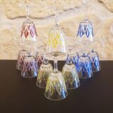12 glasses crystal liqueur vintage harlequin