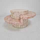 Round Mactan or Fossil Stone Coffee Table by Magnussen Ponte, 1980s
