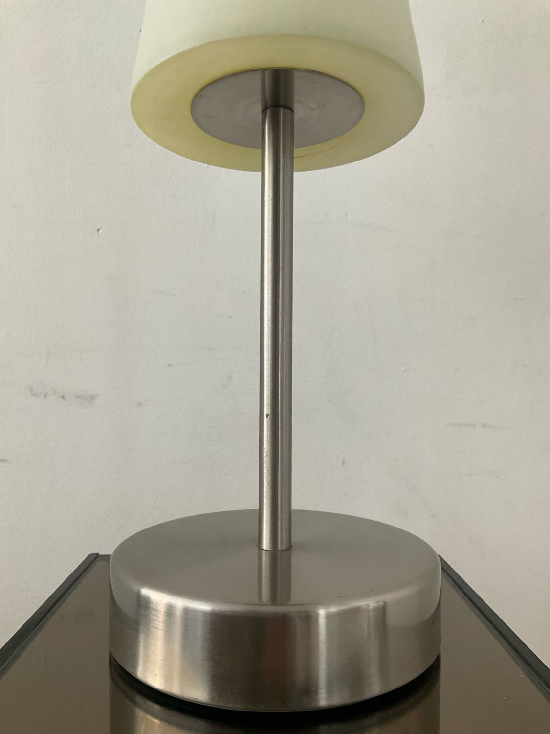 Vintage metal and glass touch lamp