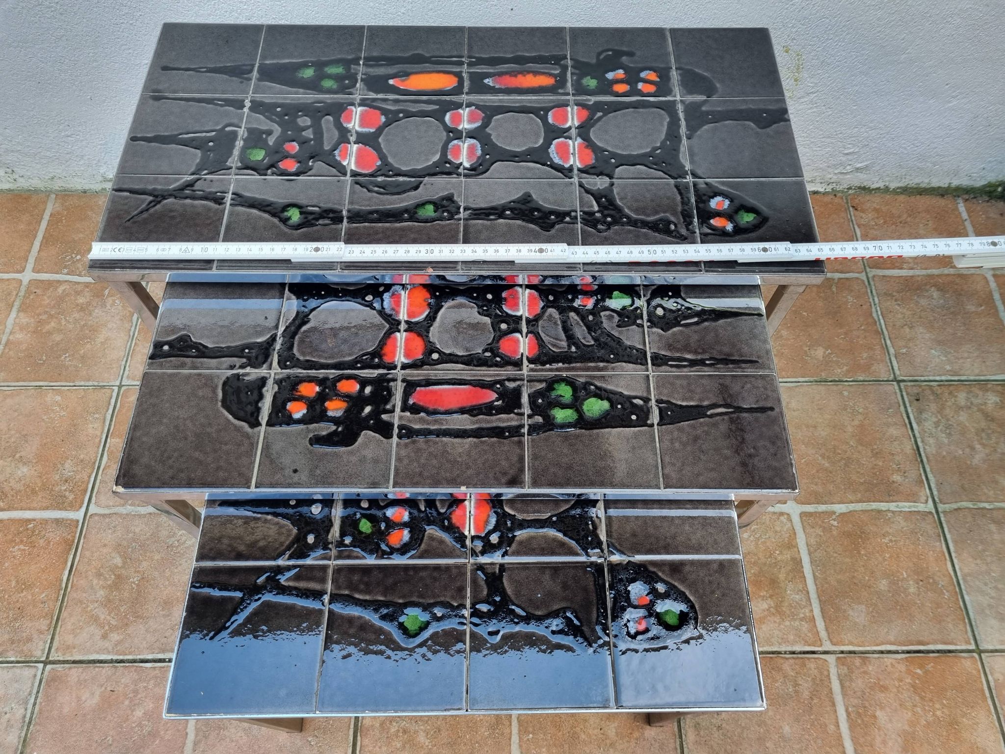 Set of three nesting tables in Belarti style, 1960s, space age.
