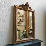 Miroir XIXe 117 x 94 cm fronton rocaille