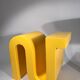 Yellow book or magazine holder by Axel Chay for Monorpix