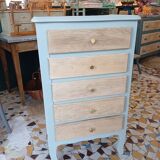 Grey & wood rag picker 5 drawers