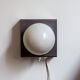 Wall lamp or table lamp in steel and opaline, France, 80s