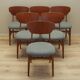 Set of six teak chairs, Danish design, 1970s, production: Denmark