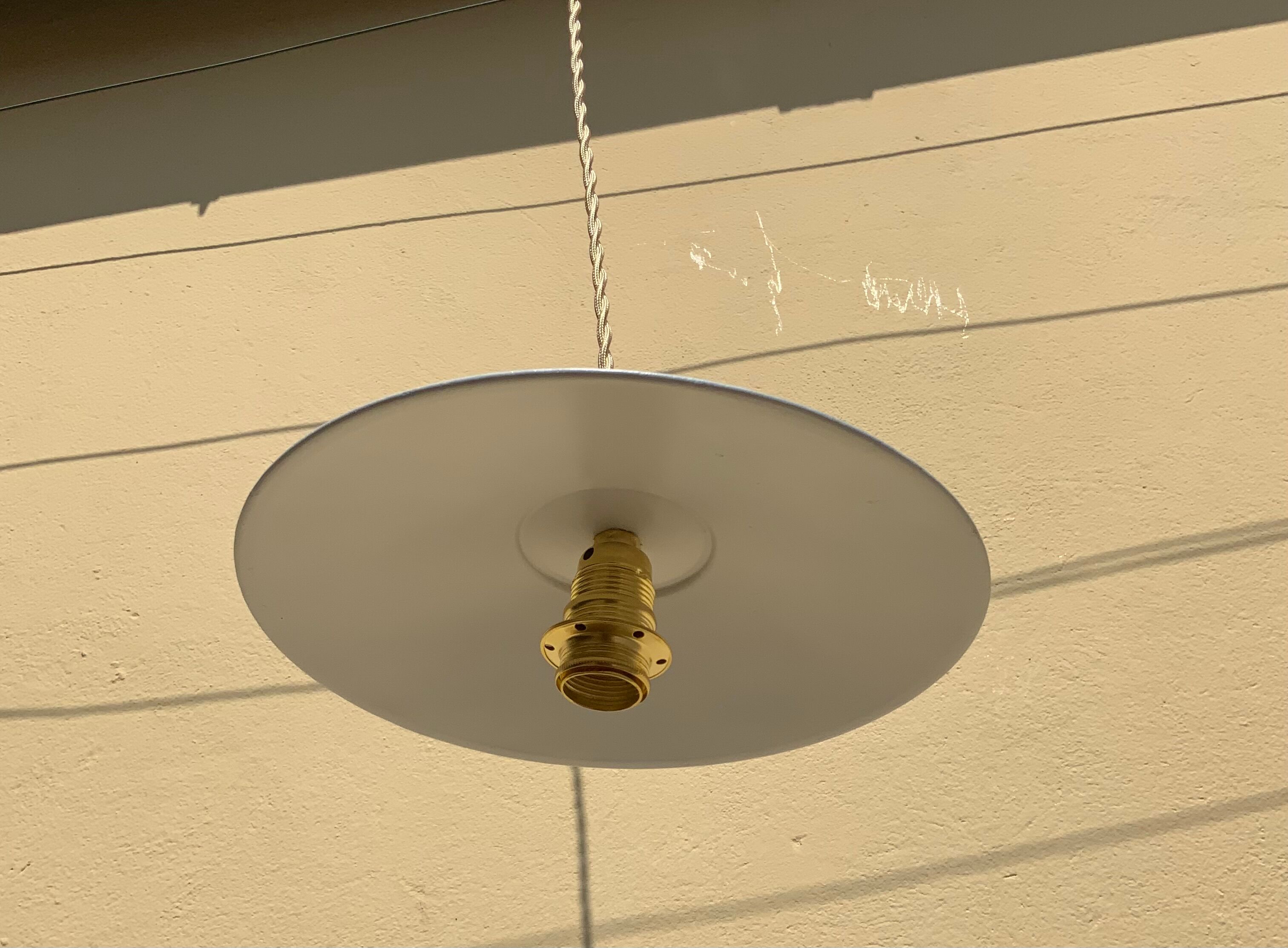 Suspension lampshade vintage blue and white