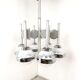 Vintage italian glass globe space age chandelier, 1970s