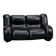 Black leather space age Italian 2 seater sofa