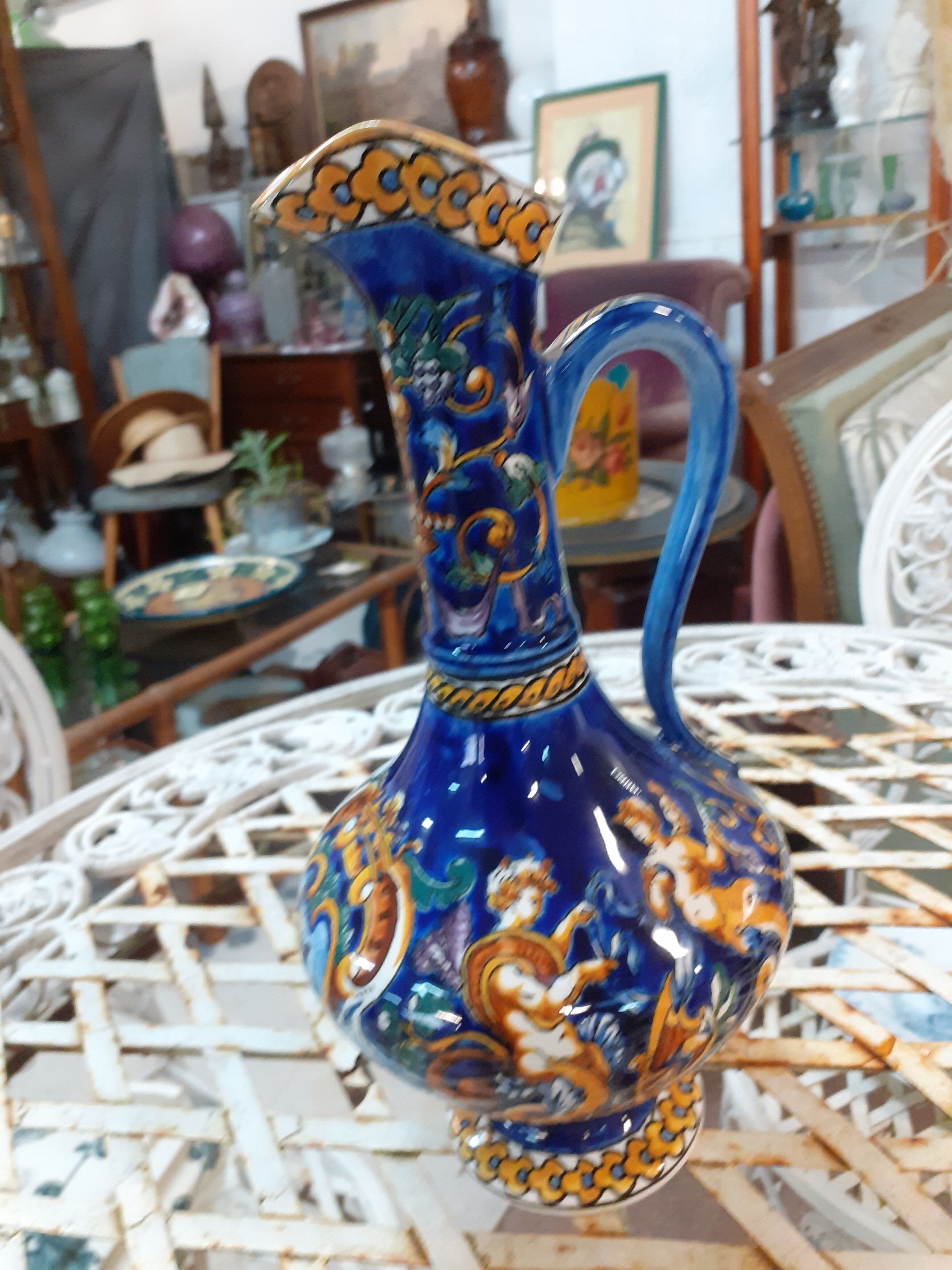Blue renaissance gien ewer