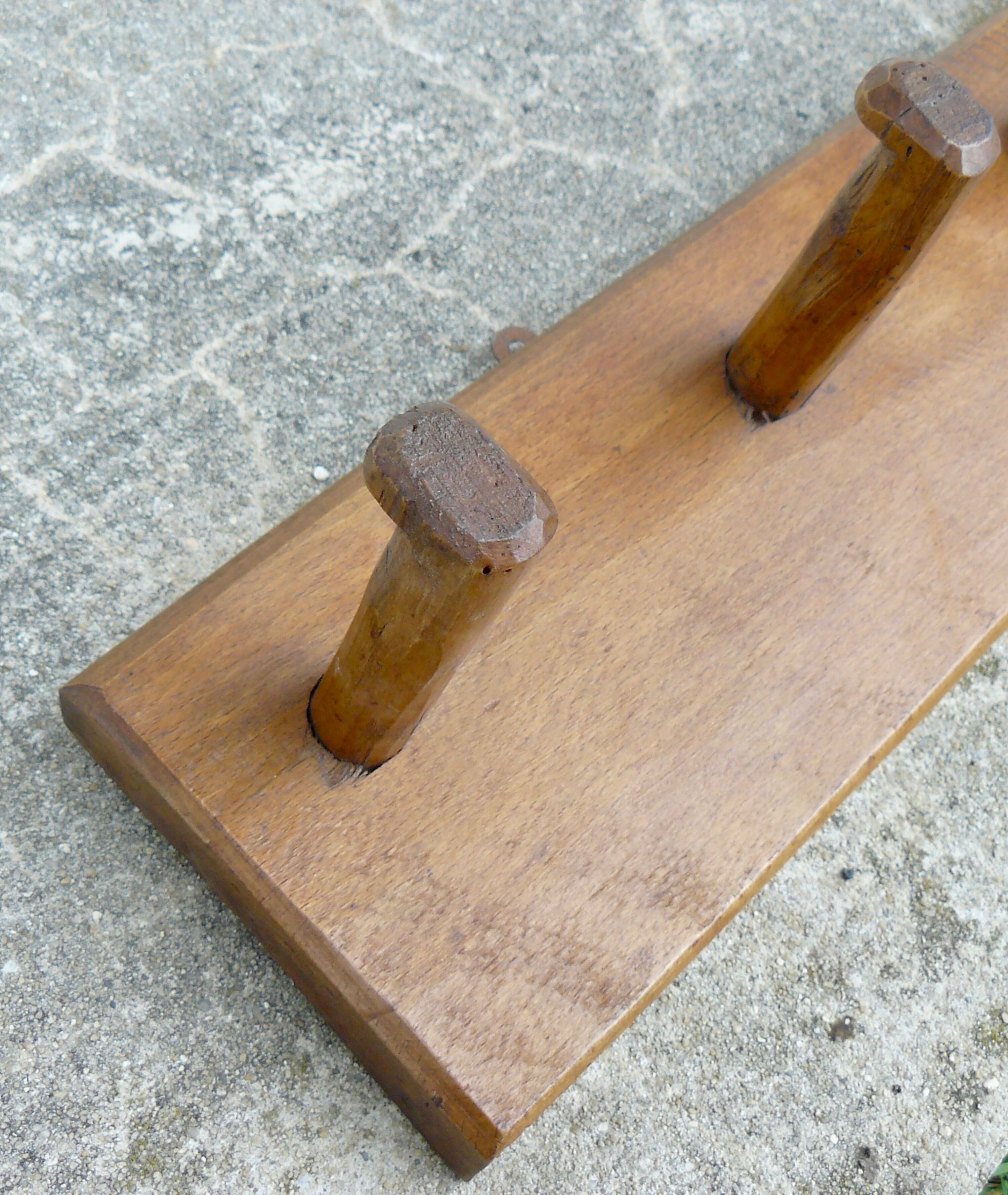 Coat rack brutalist wood folk art
