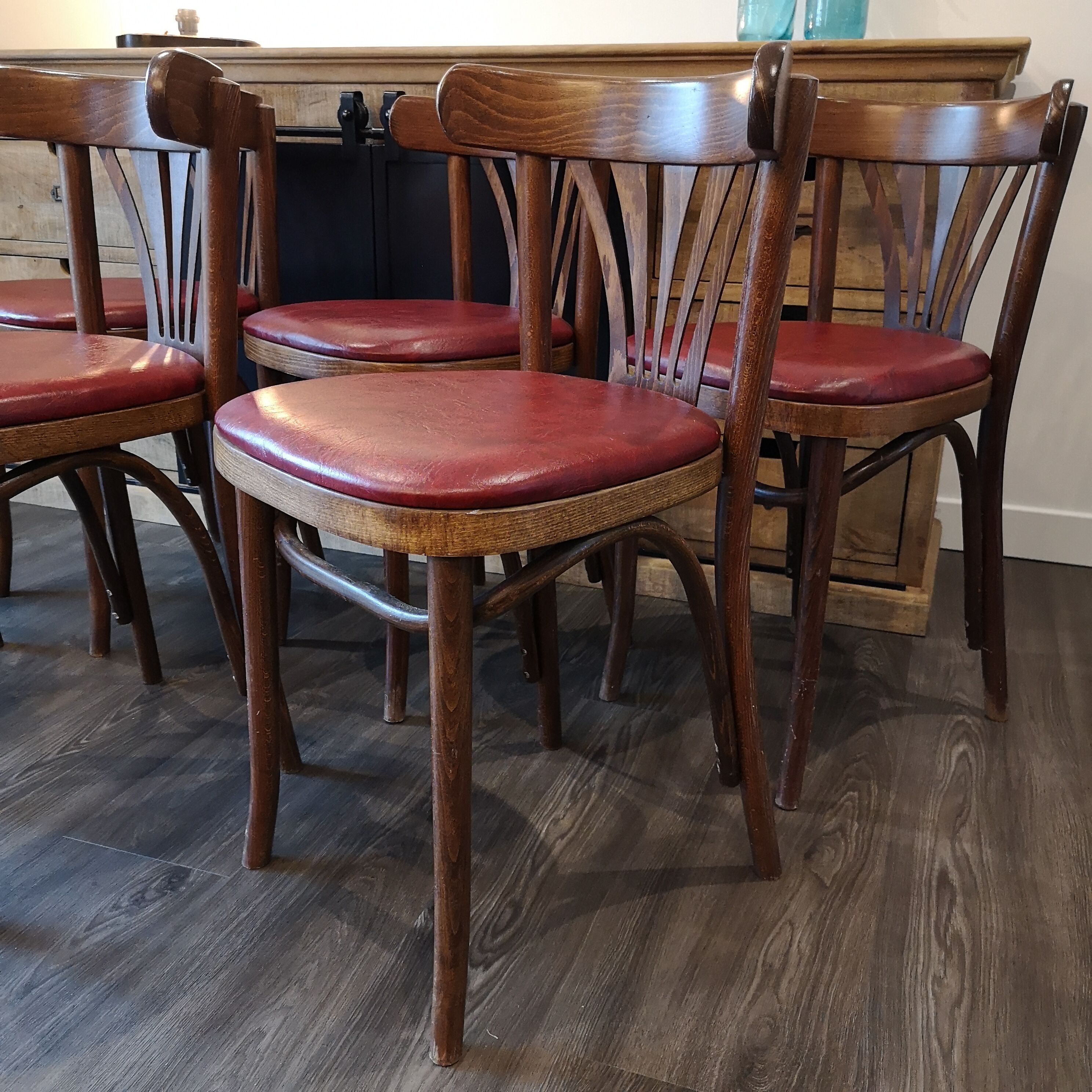 6 vintage bistro chairs