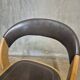 Vintage Curved-Back Dining Chair, Wood & Leatherette, Czechoslovakia, 1970s