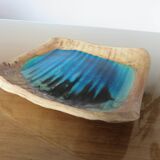 Vallauris dove pottery pocket in sandstone and blue ceramic 50s 60s