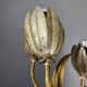Midcentury Hollywood Regency Florentine gilt metal flower table lamp, 60s.