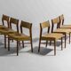 Set of 6 minimalist teak dining chairs, Belgium 1960s