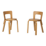 2x Alvar Aalto Chair Model 65, 1970s Artek