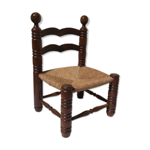 Chaise basse style campagnard rustique