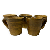 Set of 5 stoneware espresso cups